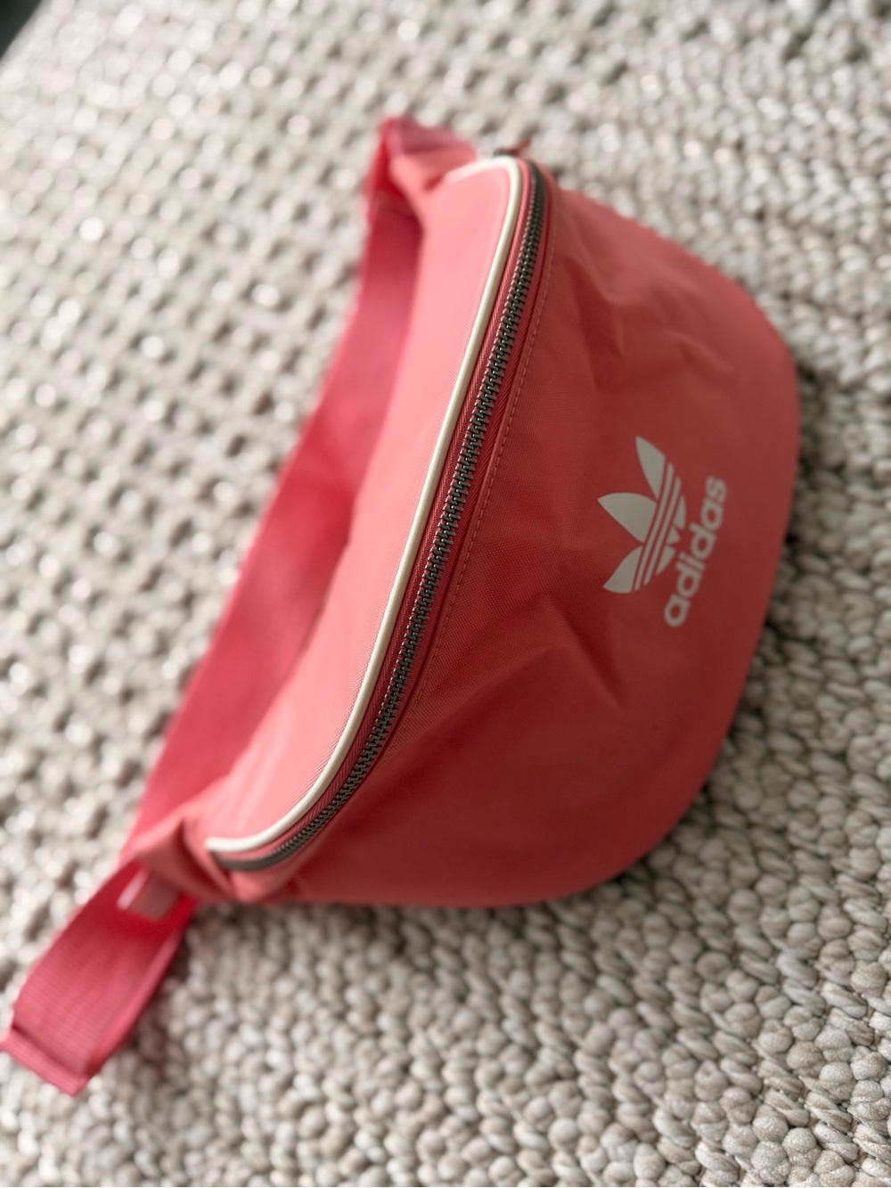 adidas Coral Pink Trefoil Waist Pack - Picture 1 of 7